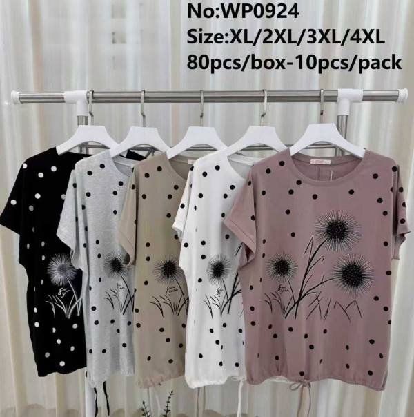 Bluzki damskie Roz XL-4XL, Mix Kolor Paczka 10 szt